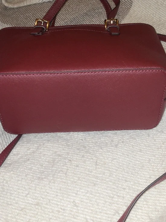 Michael Kors Burgundy Saffiano Leather Satchel with Gold Hardware - Picture 5 of 9